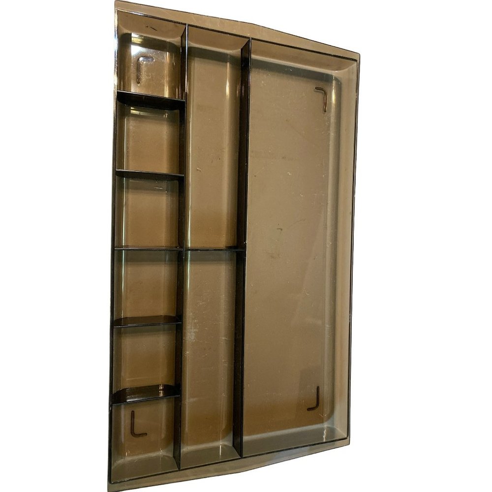 Vintage Brown Plastic Drawer Office Organizer